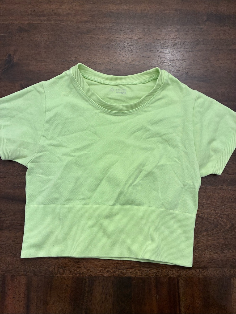 Aerie Offline Top Women’s XS Green Short Sleeve Workout Shirt Athletic Cropped